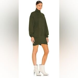 Young Fabulous & Broke Asymmetrical Olive Turtleneck Tunic Sweater